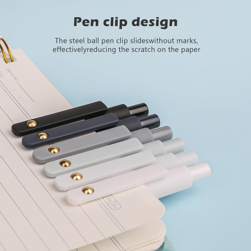 Ddaowanx Gel Pens, 0.7mm Quick Dry Fine Point Smooth Writing Pens, Cute Office School Supplies Gifts for Women (12 Pcs Black White Gray, Black) - Image 5