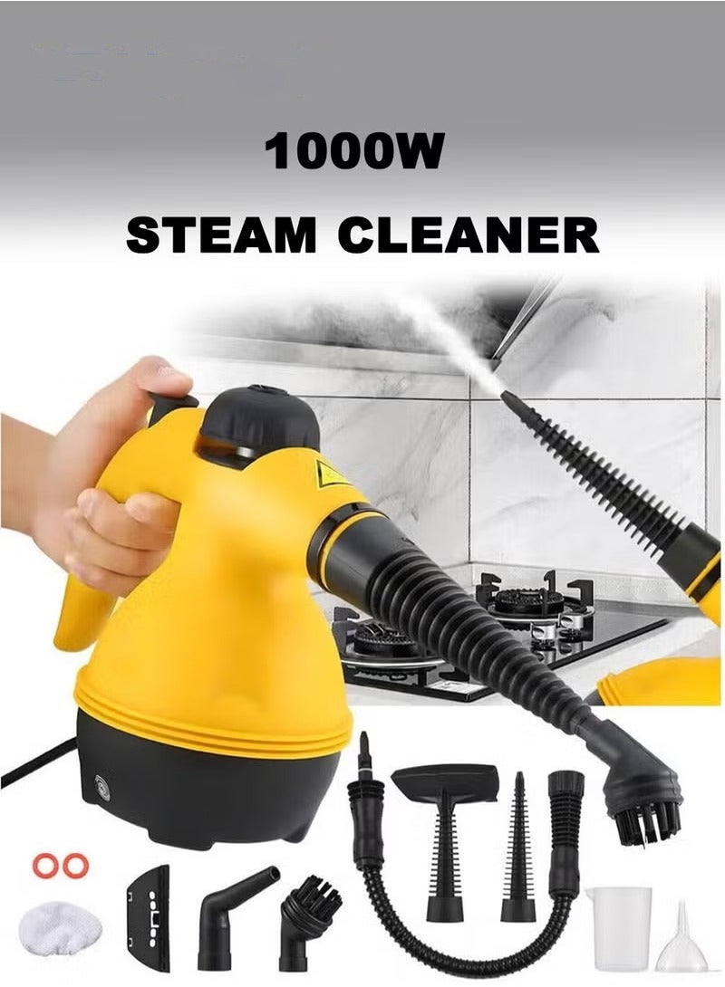 HOMESTAR Portable Handheld Steam Cleaner 1000w Multifunctional High Temperature With 9 Pieces Accessories Suitable For Kitchen Sofa Bathroom Window - Image 1