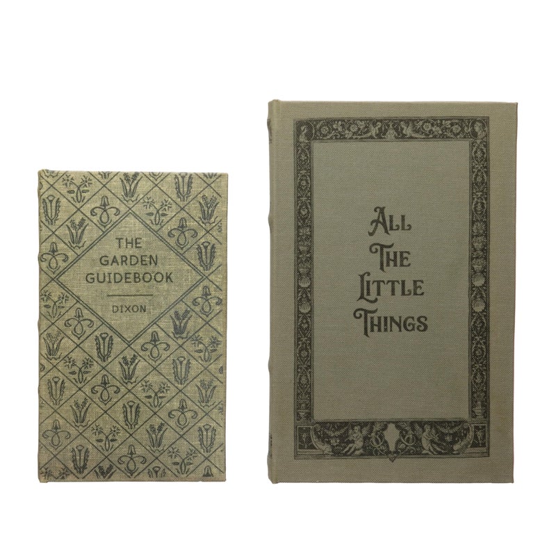 Creative Co-op MDF & Canvas Book Storage Boxes, Set of 2 All The Little Things - Image 1