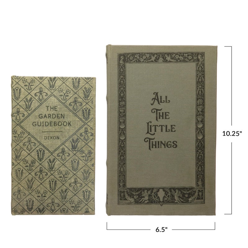 Creative Co-op MDF & Canvas Book Storage Boxes, Set of 2 All The Little Things - Image 2