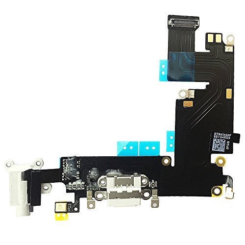 Johncase OEM Charging Port Dock Connector Flex Cable w/Microphone + Headphone Audio Jack Port Ribbon Replacement Part Compatible for iPhone 6 Plus All Carriers (White) - Image 4