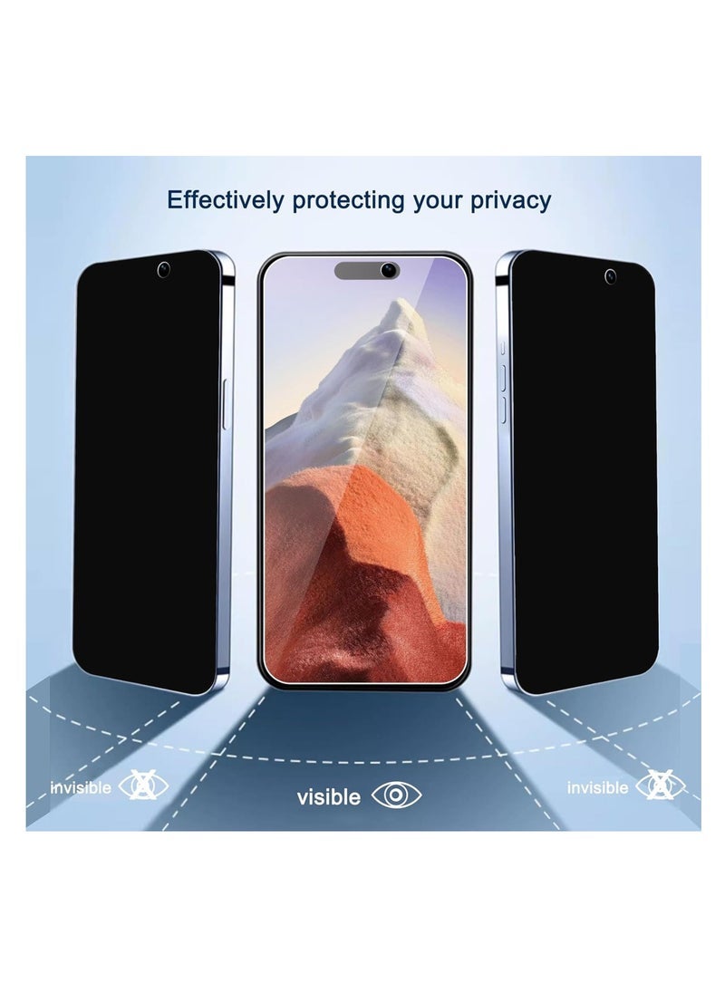 ELTRAZONE iPhone Tempered Glass 3 Pack Privacy Screen Protector Set For iPhone 15 Pro Max 6.7 Inch Anti-Spy Tempered-Glass, Scratch Resistant iPhone Glass Full-Coverage Glass (Privacy, iPhone 15 Pro Max) - Image 2