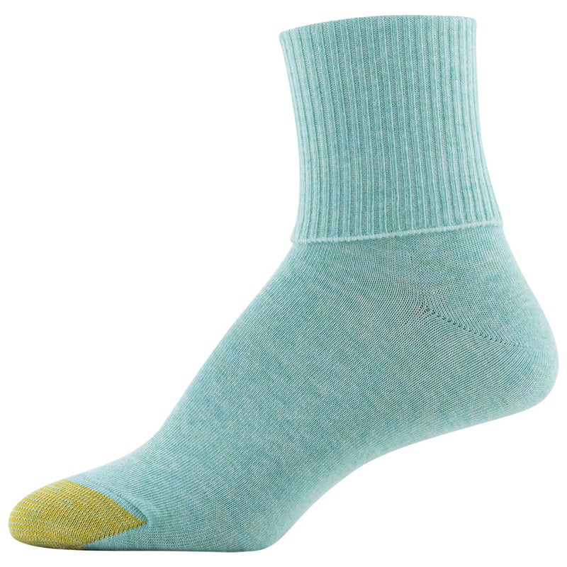 GOLDTOE Women's Classic Turn Cuff Socks, Multipairs, Sea Glass Assorted (6-Pairs), Shoe Size: 6-9 - Image 4