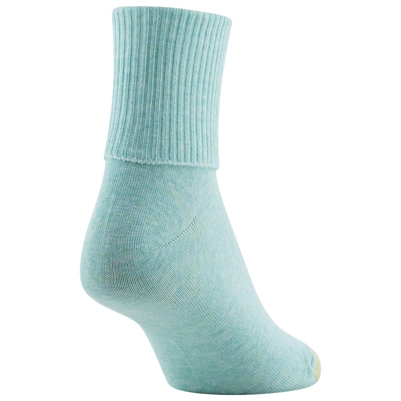 GOLDTOE Women's Classic Turn Cuff Socks, Multipairs, Sea Glass Assorted (6-Pairs), Shoe Size: 6-9 - Image 5