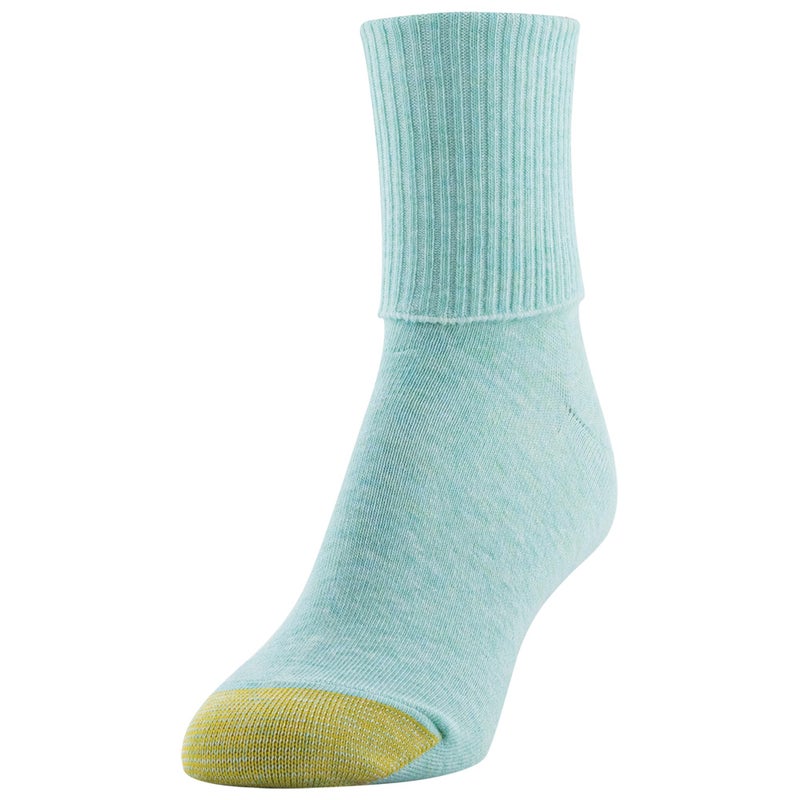 GOLDTOE Women's Classic Turn Cuff Socks, Multipairs, Sea Glass Assorted (6-Pairs), Shoe Size: 6-9 - Image 3