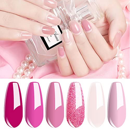 Vishine Gel Nail Polish Kit Soak Off 6pcs Pink Nail Polish Nail Art Manicure New Starter Gift Set 8ml - Image 4