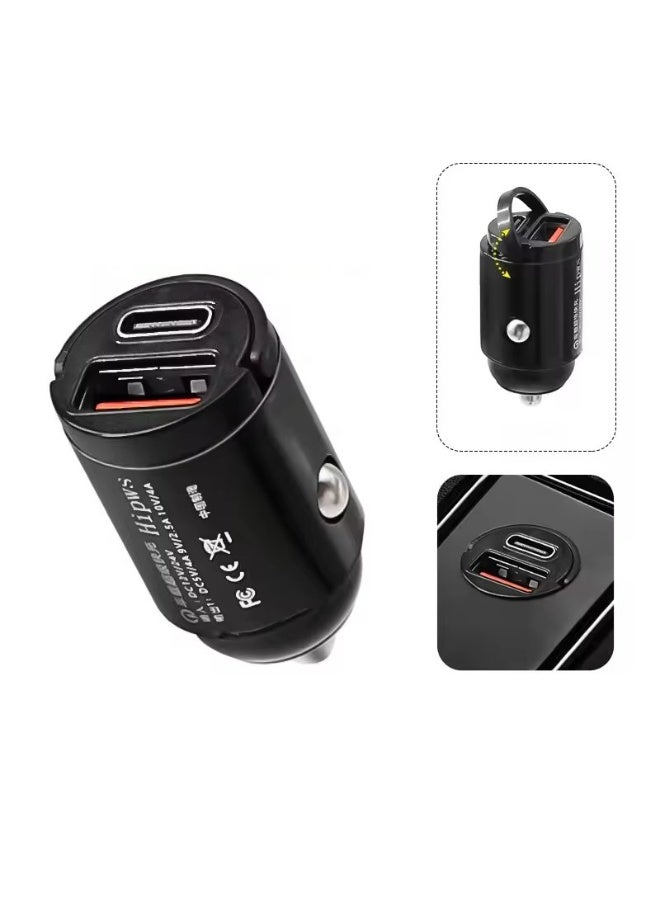 Fast Car Charger Dual USB and Type C 12 24V Adapter for Phones - Image 1