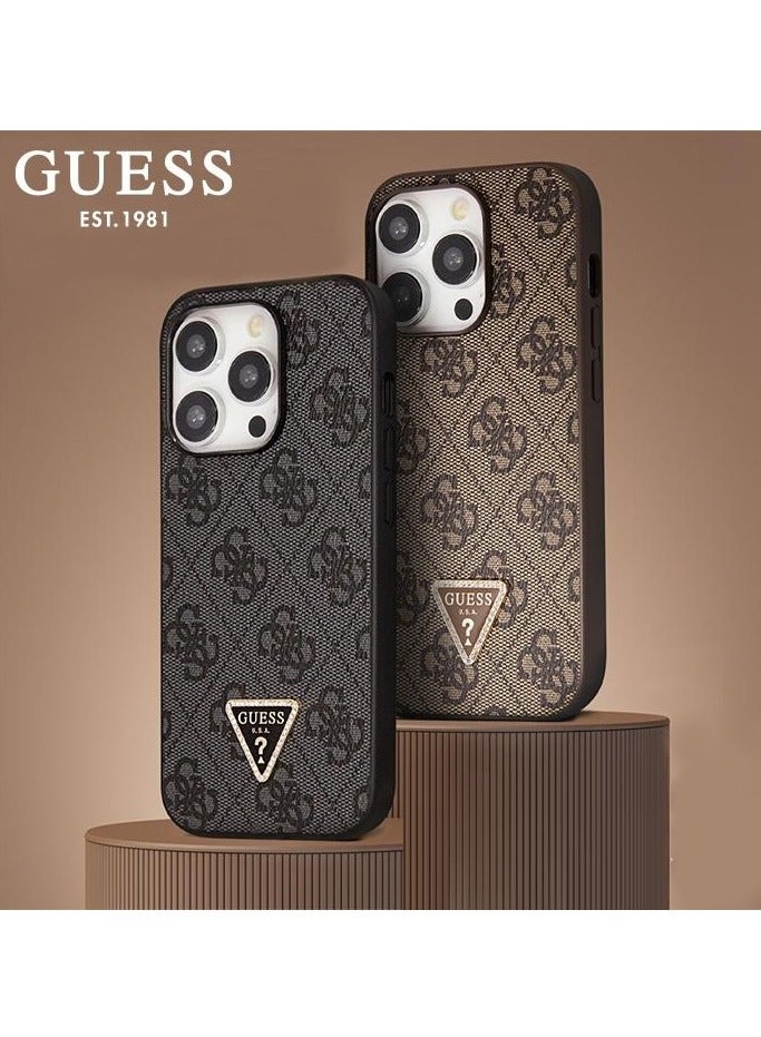 CG MOBILE iPhone 16 Pro Max cover with a strap, with a logo and a leather design approved by the global brand Guess. From CG-MOBILE. In Black - Image 5
