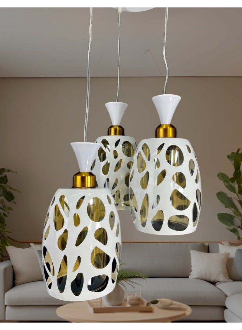 دلاية ثلاثي مودرن لون ابيض 3 لمبة من زيدان سنتر كود 109