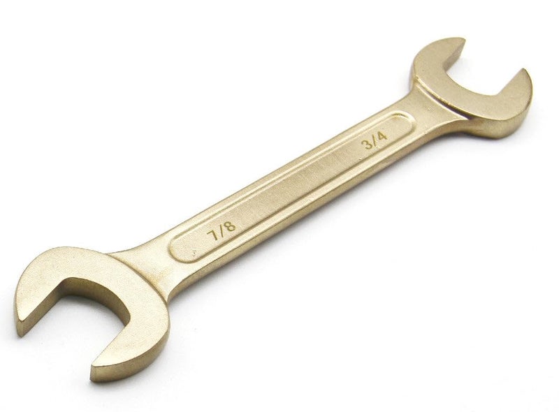 T-MAX TMAX Non-Sparking 3/4 Inch (19.05mm) and 7/8 Inch (22.23mm) Open-End Wrenches, 7-1/4 Inch (180mm) Length, Aluminum-Bronze Non Spark, Spark Free Safety, Non-Magnetic, Corrosion-Resistant - Image 5