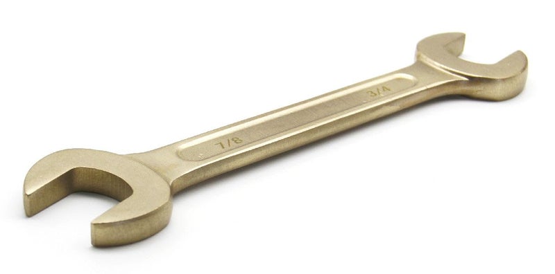 T-MAX TMAX Non-Sparking 3/4 Inch (19.05mm) and 7/8 Inch (22.23mm) Open-End Wrenches, 7-1/4 Inch (180mm) Length, Aluminum-Bronze Non Spark, Spark Free Safety, Non-Magnetic, Corrosion-Resistant - Image 2
