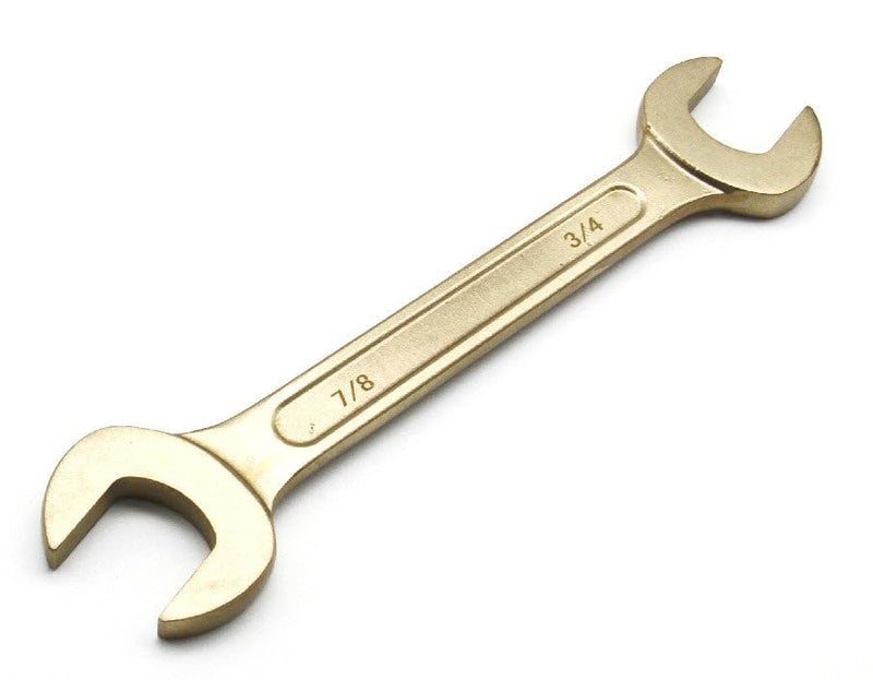 T-MAX TMAX Non-Sparking 3/4 Inch (19.05mm) and 7/8 Inch (22.23mm) Open-End Wrenches, 7-1/4 Inch (180mm) Length, Aluminum-Bronze Non Spark, Spark Free Safety, Non-Magnetic, Corrosion-Resistant - Image 3