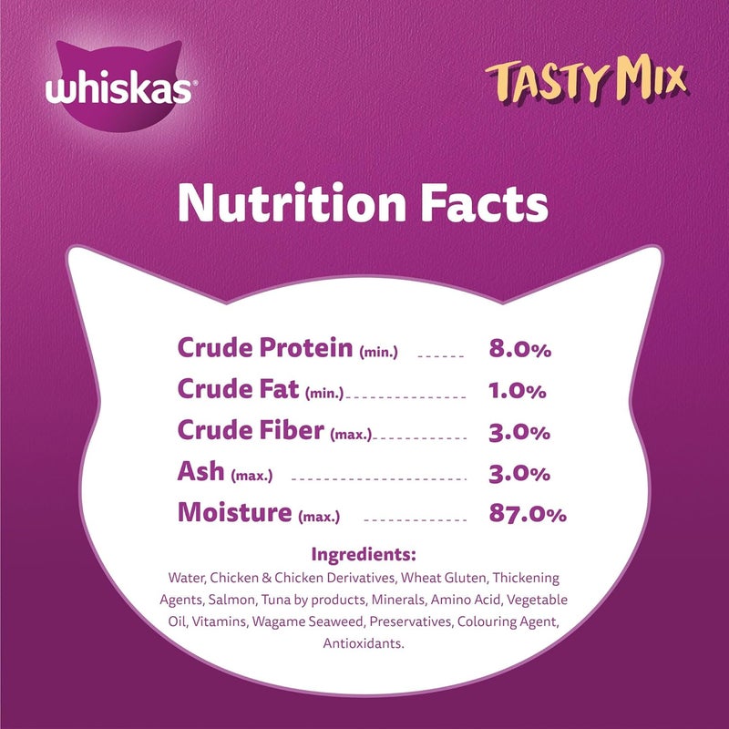 Whiskas Tasty Mix Chicken & Salmon Wet Cat Food - 4x70G - Image 4