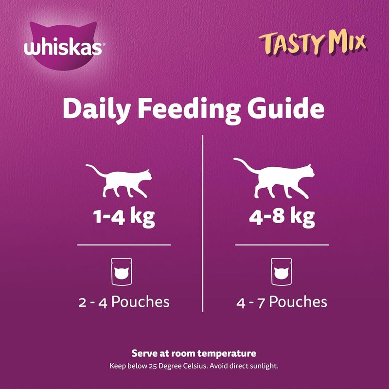 Whiskas Tasty Mix Chicken & Salmon Wet Cat Food - 4x70G - Image 5