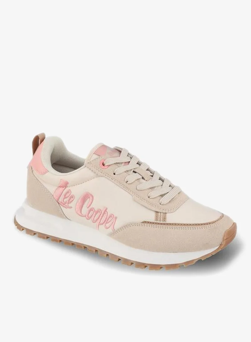 لي كوبر Women Logo Embroidered Lace-Up Ankle Sneakers