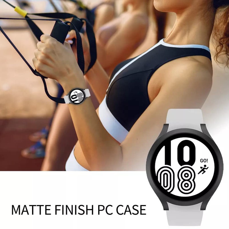 OpenTech Hard Matte Silicone Protection Front Case Cover Compatible for Samsung Galaxy Watch 7 (44 mm) (No Screen Protector Attached) (Black) - Image 4