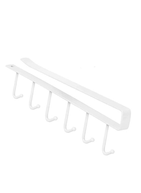 6-Hooks Cup Holder White 26.00x5.00x10.00cm