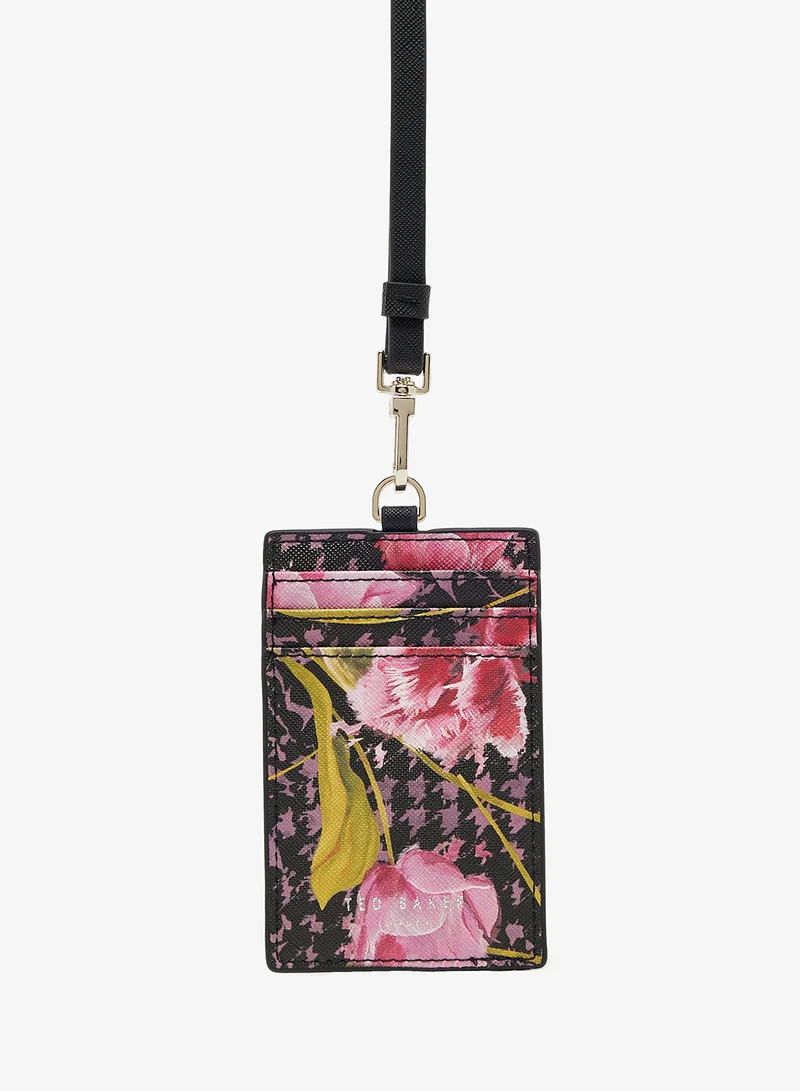 Floral Printed Cardholder Lanyard