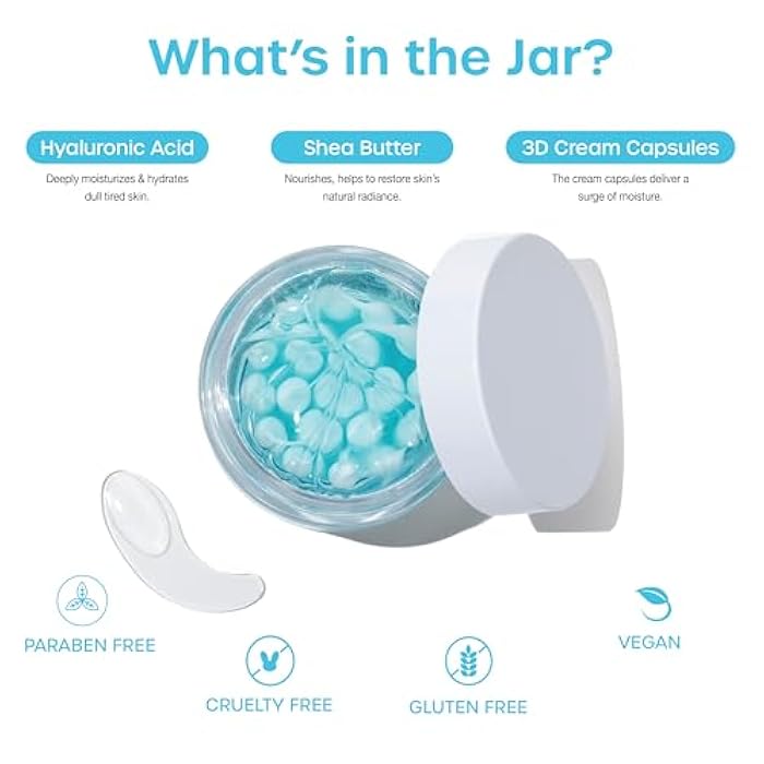 masque BAR My Ingredients Hydrating Capsule Cream Face Moisturizer, Hyaluronic acid based moisturizer, Boba face cream with Niacinamide, Korean skin care 50ml - Image 5