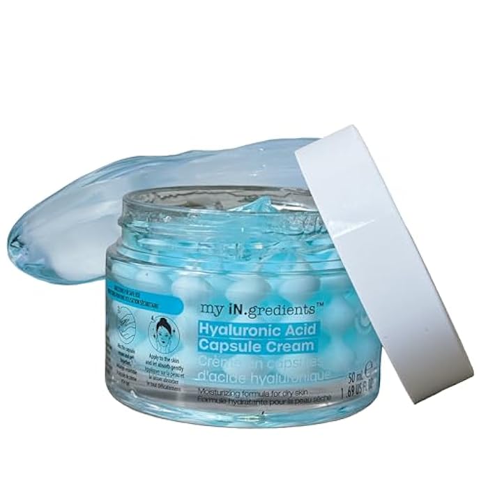 masque BAR My Ingredients Hydrating Capsule Cream Face Moisturizer, Hyaluronic acid based moisturizer, Boba face cream with Niacinamide, Korean skin care 50ml - Image 1