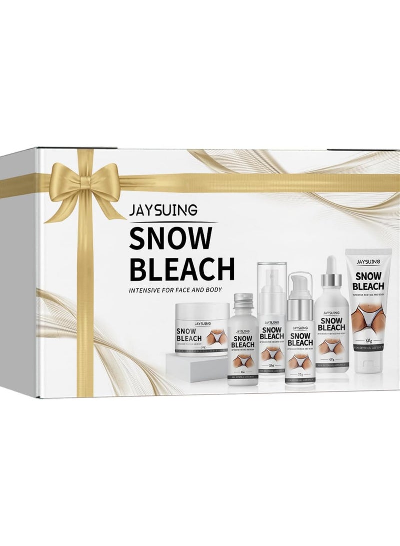 Jaysuing Underarm Whitening Cream Set,Snow Bleach Cream for Private Part, Intimate Areas-Underarm, Neck, Armpit, Knees, Elbow Face and Body Whitening Cream(6PCS)
