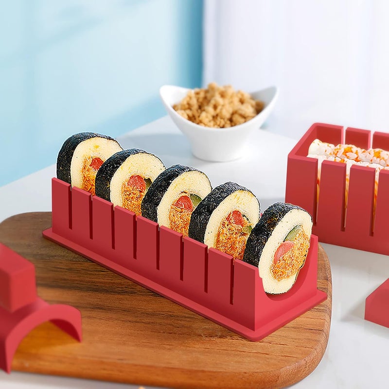 HI NINGER Sushi Making Kit Deluxe Edition Complete Sushi Maker Kit 12PCS Home Sushi Mold Press with Sushi Rice Roll Mold ShapesFork  Sushi KnifeSushi Rolling MatChopsticks - Image 5