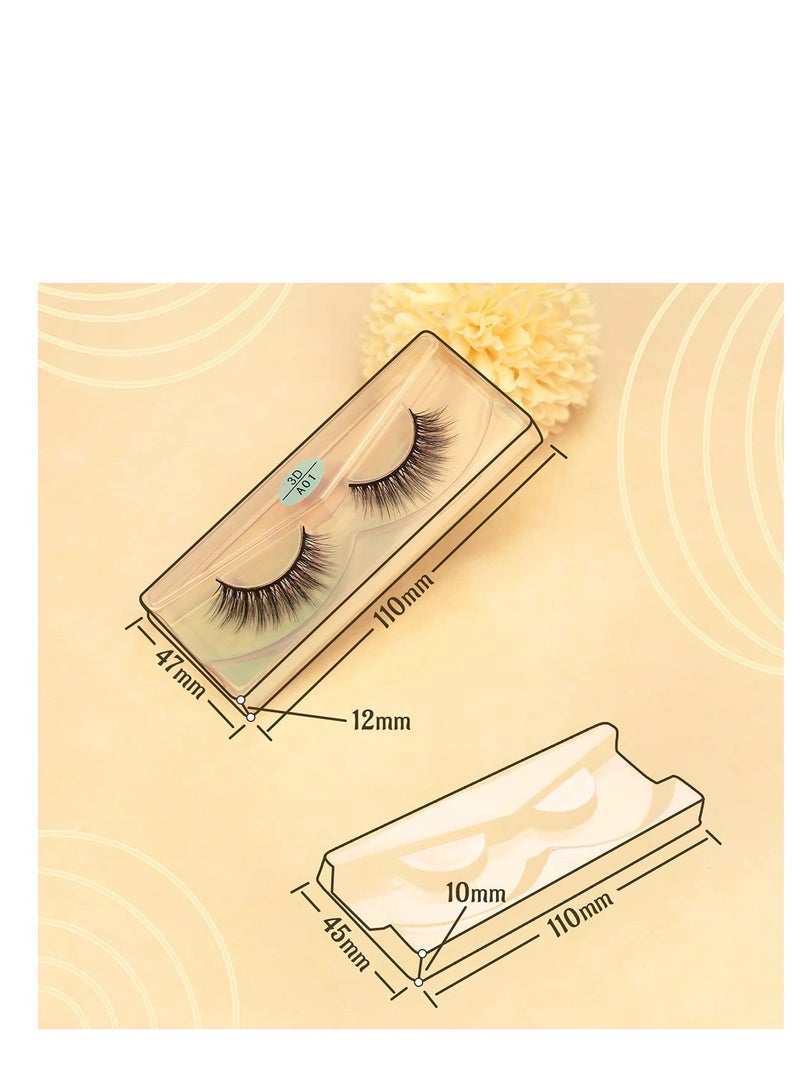 Excefore False Lashes Natural Look 10 Pairs 10 Styles Vegan Eyelashes Natural Fluffy False Eyelashes 3D Fake Eyelashes Fluffy Volume Strip Lashes Mixed Natural Look 3D Faux Mink Lashes - Image 4