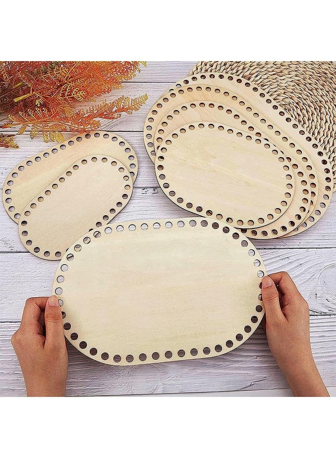 Cliths 7 Pcs Wooden MDF Basket Bottom, 3 Shape Blank Crochet Knitting Basket Wood Base Shaper for DIY Basket Craft Weaving Making Supplies - Image 5
