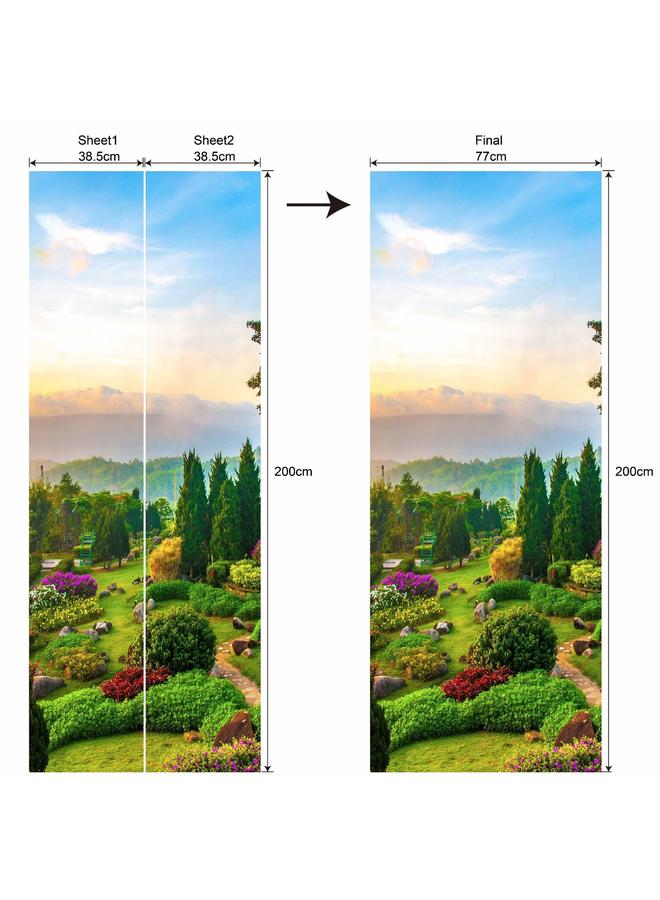 Bluejw Special Price Scenery Series Decorative Stickers 3D Simulation Door Stickers Removable Wall Stickers Bedroom Living Room Renovation PVC Wallpaper  - Image 1