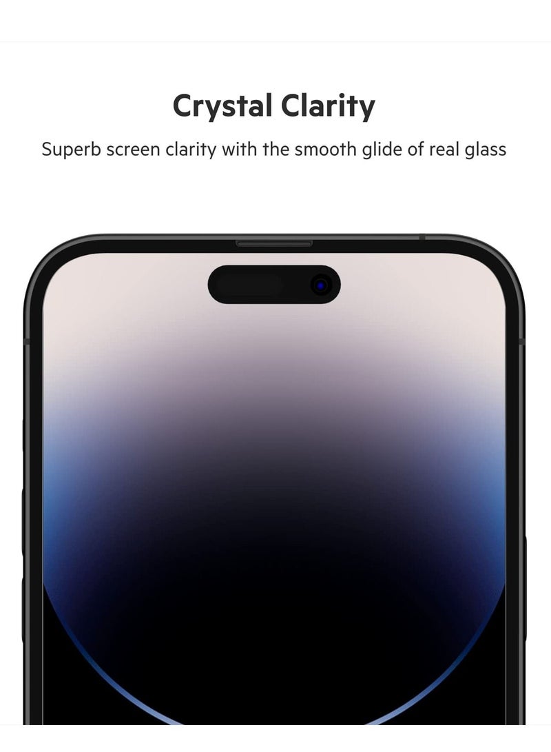 BORTONY Tempered Glass Screen Protector for 14 Pro 6.1 Inch Easy Installation Bubble Free HD Clear Scratch Resistant Anti-Fingerprint Full Screen Coverage Compatible with Apple iPhone 14 Pro - Image 5