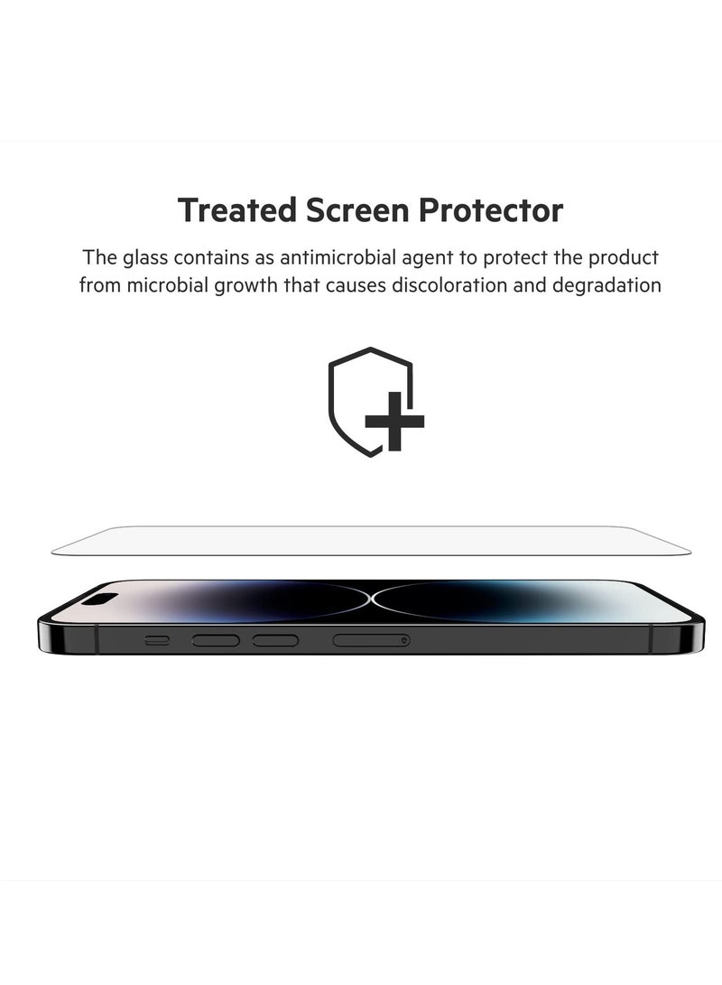 BORTONY Tempered Glass Screen Protector for 14 Pro 6.1 Inch Easy Installation Bubble Free HD Clear Scratch Resistant Anti-Fingerprint Full Screen Coverage Compatible with Apple iPhone 14 Pro - Image 2