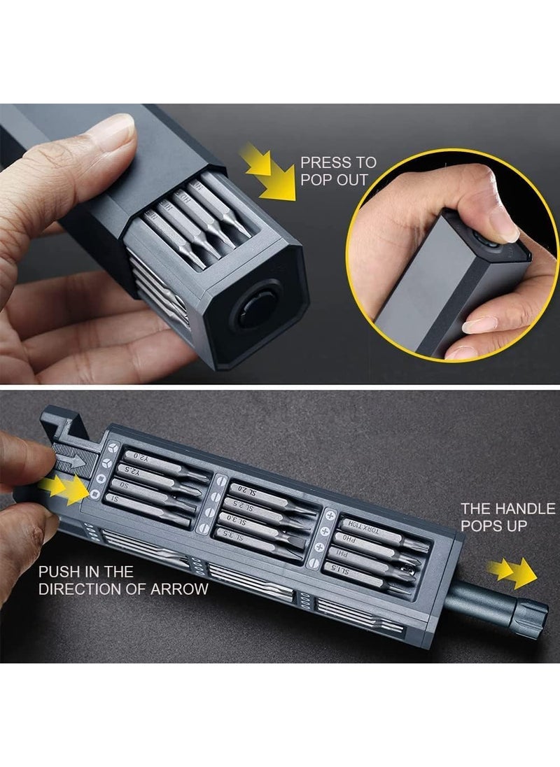 Eco Shopee SHOPPING SIMPLIFIED ECOSHOPPE 46 In 1 Magnetic Screwdriver Tool Kit Set With S2 Bits Extension Rod For Camera Laptop Phone Maintenance Ms687 1 Grey  - Image 3