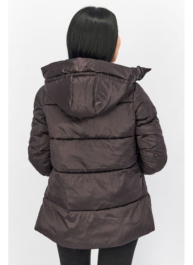 Sam Edelman Women Hooded Funnel Corral Puffer Jacket, Black - Image 5