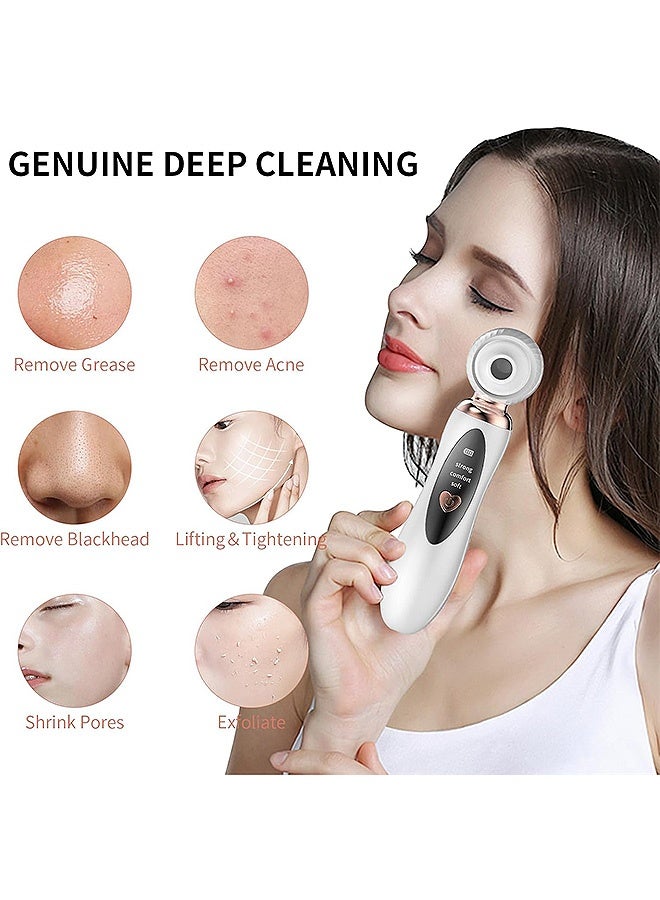 Photon Facial Pore Cleaner, Blackhead Remover Electronic Facial Pore Cleaner Acne Vacuum, Visual Rechargeable Blackhead Vacuum Facial Pore Cleaner-3 Suction Soft Silicone with 3 Probes - Image 3
