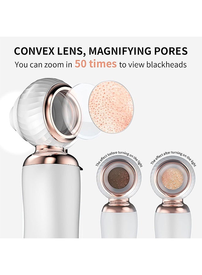 Photon Facial Pore Cleaner, Blackhead Remover Electronic Facial Pore Cleaner Acne Vacuum, Visual Rechargeable Blackhead Vacuum Facial Pore Cleaner-3 Suction Soft Silicone with 3 Probes - Image 4