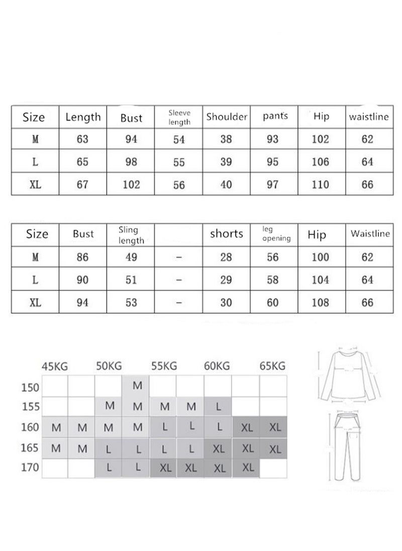 Generic - 7pcs pajamas set for women in all seasons imitation silk pajamas set - Image 1