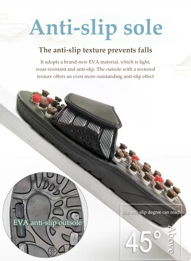 Loquat Massage Slippers for Plantar Fasciitis for Men Women, Acupuncture Slippers Plantar Pain Relief Non-Slip Massage Sandals Men Stress Relief for Bath, Relieve Heel Arch Arthritis Neuropathy Pain - Image 4