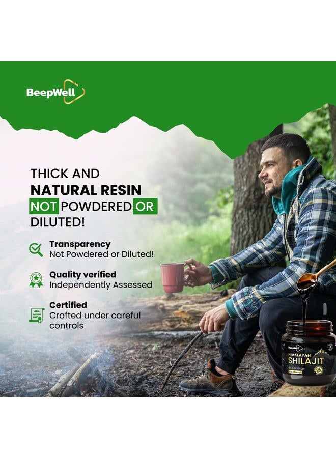 BeepWell Shilajit Resin – Himalayan Sourced Natural Shilajit Resin Men Women Chilajil Fulvic Acid 85+ Trace Minerals 80 Servings 1.40 oz - Image 4