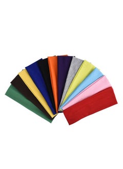eBoot Eboot 12 Pcs Stretch Elastic Yoga Headbands Mixed Colors for Teens and Women  - Image 1