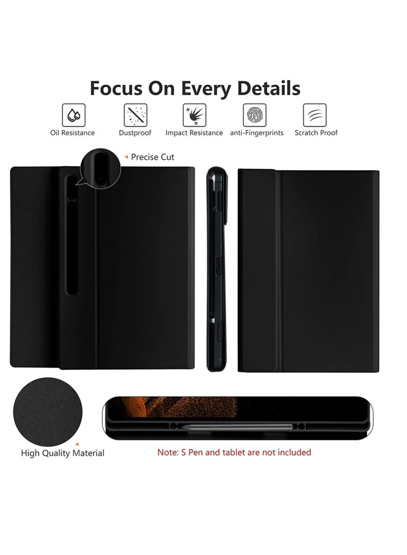 Raxoom Keyboard Case for Samsung Galaxy Tab S8 Ultra 14.6 inch 2022, Magnetically Detachable Bluetooth Keyboard, Slim Lightweight Stand Cover with S Pen Holder, Auto Sleep/Wake, SM-X900/X906, Black - Image 3