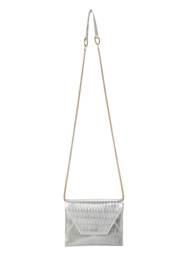 Ayliss Evening Clutch Purses for Women Handbags Formal Wedding Party Cocktail Prom Crossbody Shoulder Envelope Bag Chain (Silver) - Image 5
