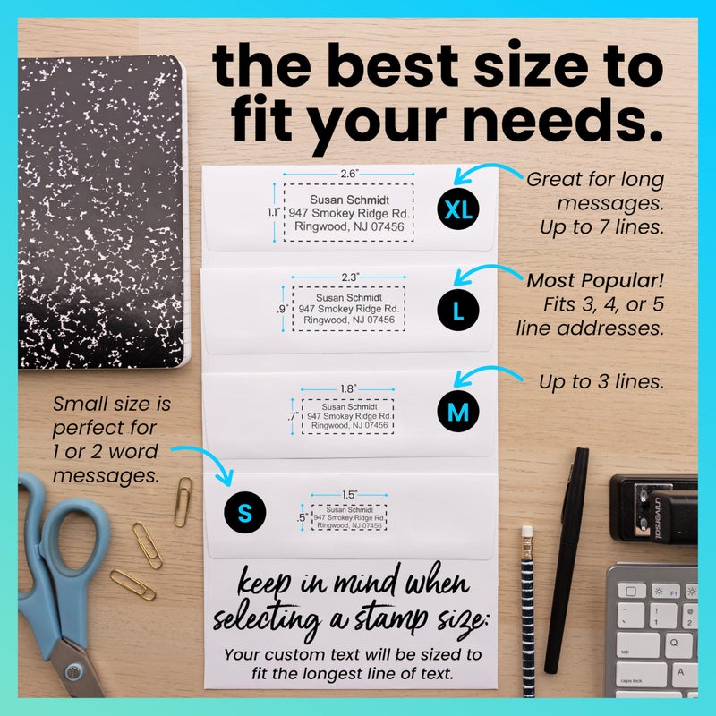 ExcelMark Custom Stamp – Clear & Crisp Impressions – Personalized Self-Inking Rubber Stamp – Use for Address Stamp and More (Small) - Image 5