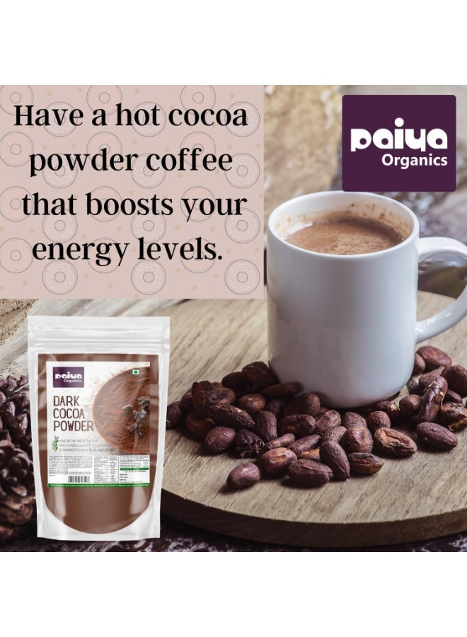 Paiya Organics Cocoa Powder Unsweetened & Organic, Rich Indulgent Cocoa Powder for Baking, & Chocolate Cake Making, Tasty Flavour for Coffee, Cold Milk Shake, & Drinks (100gm) - Image 5