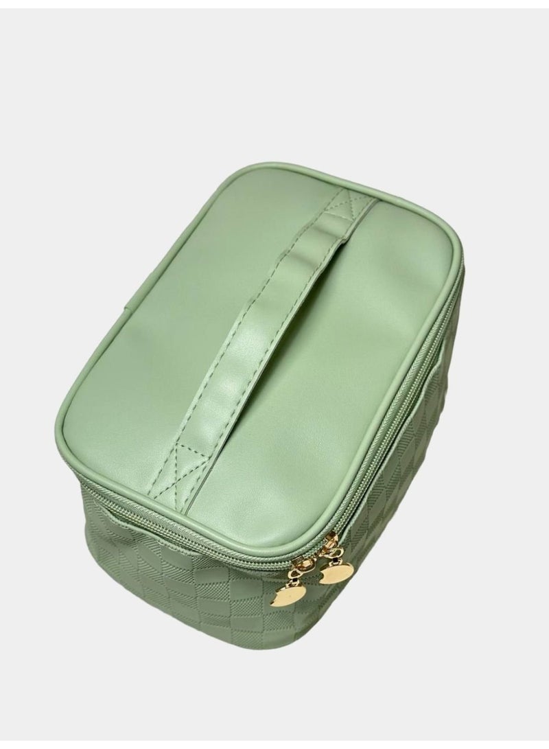 حقيبة مكياج نسائية - حقيبة مستحضرات تجميل من جلد البولي يوريثان، منظم مكياج للسفر، حقيبة أدوات الزينة خفيفة الوزن، حقيبة محمولة متعددة الوظائف لمستحضرات التجميل وإكسسوارات التجميل - Image 4