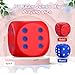 Simgoing 6 Pcs 4 Inch Large Foam Dice Giant Cube with 6 Sided Number Dots Jumbo Soft Slow Big PU Foam Stress Ball for Party Game Math Learning Props Stress Relief GiftsRed Blue - Image 4