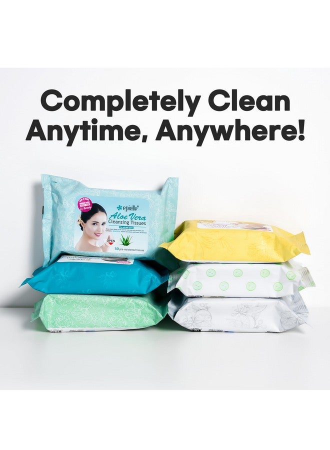Epielle OG Makeup Remover Cleansing Wipes Tissue | Gentle for all Skin Types | Daily Facial Cleansing Towelettes | Removes Dirt, Oil, Makeup | Nicely Scented | 30 Count | Assorted 6 Pack - Image 4