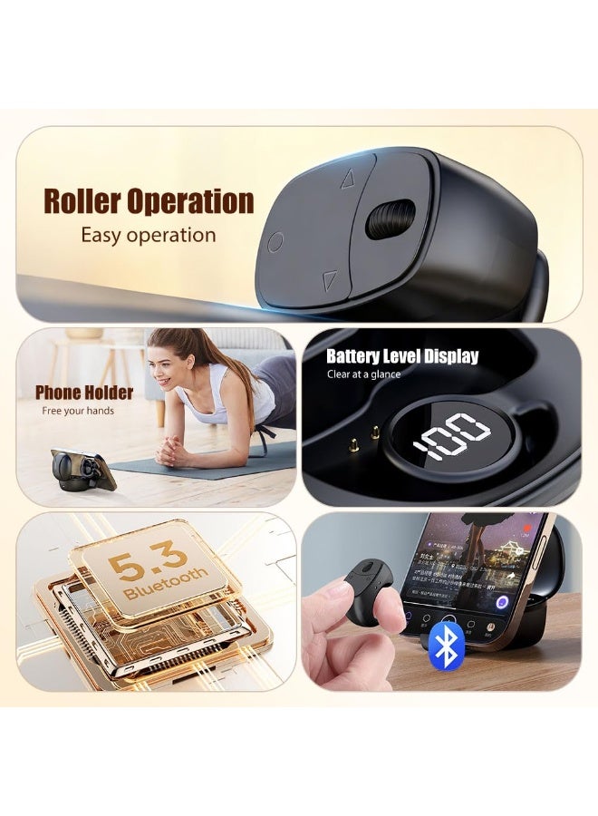 Fingertip Wireless Bluetooth Remote Control, 2026 New Video Scrolling Ring Remote Control Page Turner Bluetooth Ring Scroller (with Charging Base, Black) - Image 4