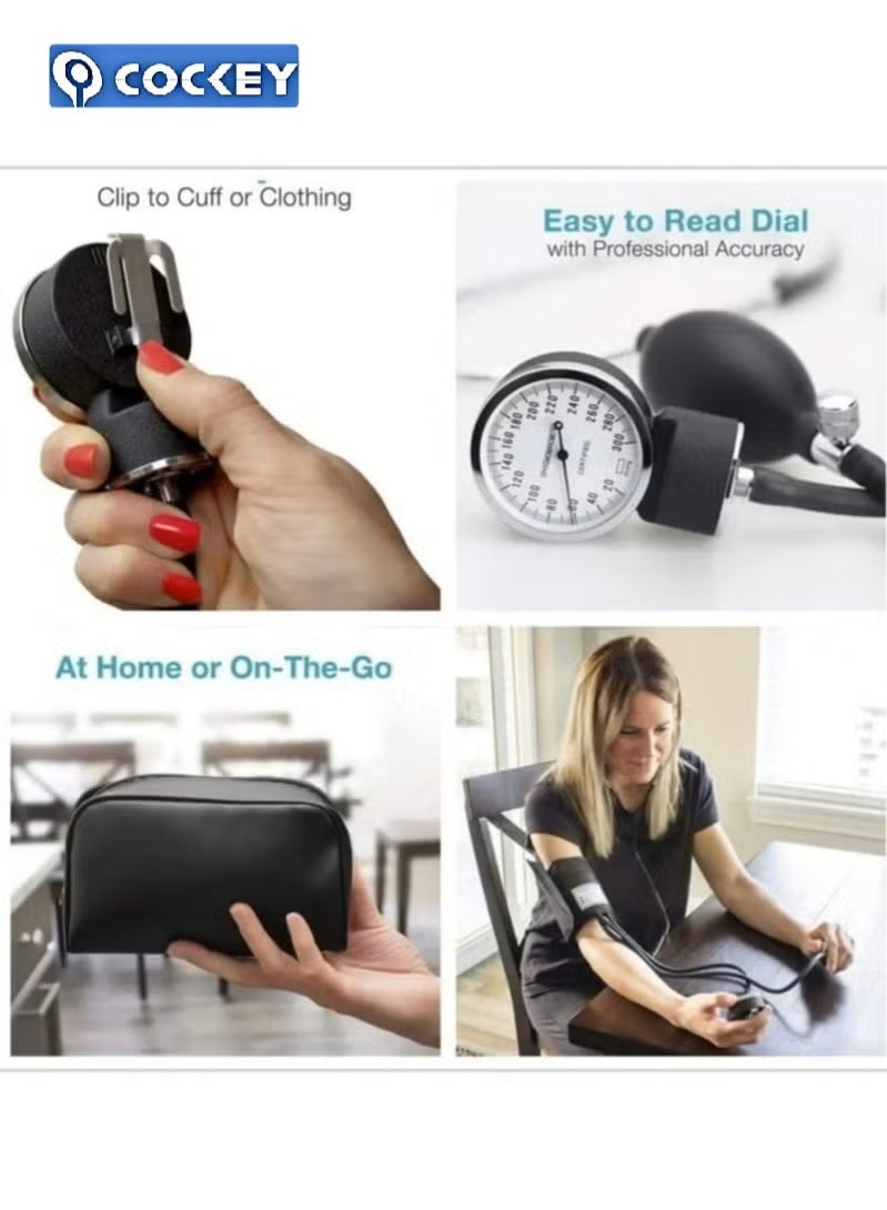 COCKEY Blood Pressure Monitor Kit，Manual Home Blood Pressure Monitor Kit With Large Adult Cuff And Stethoscope - Image 5