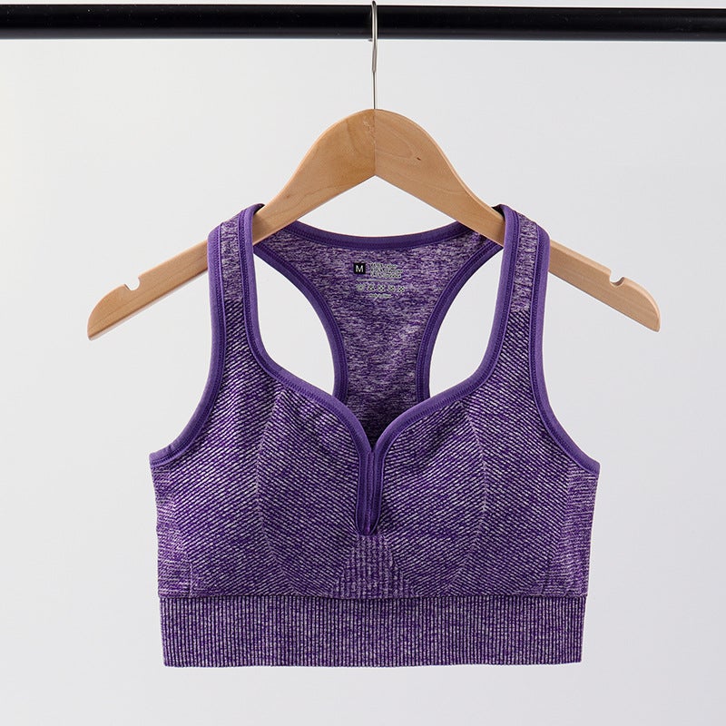 Yoga Sports Bra For Fitness And Running, Shockproof, Gathering And Shaping, Moisture-Wicking, Wireless, Essential For Women'S Yoga - Image 1