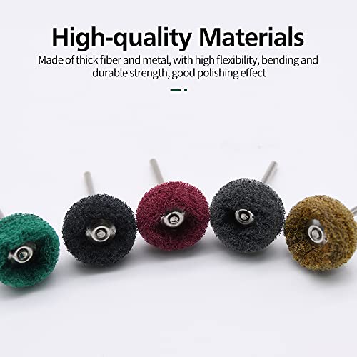 Mdvora 50/100/200pcs Abrasive Wheel, 1" Buffing Polishing Wheels, Metal Polishing Compound for Rotary Tools-1/8(3mm) Shank, 120 Grit, 180 Grit, 320 Grit, 400 Grit, 600 Grit - Image 4